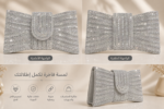 ⁦شنطة يد نسائية كريستال فاخرة بتصميم فيونكة للسهرات والمناسبات⁩ - الصورة ⁦2⁩